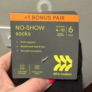 All in Motion Black No-Show Socks